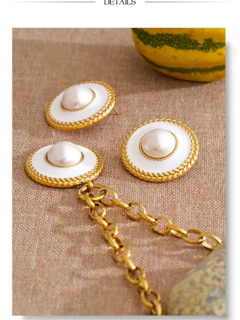 Golden Pearl Medallion Luxury Jewelry Set - Picture 10 of 13